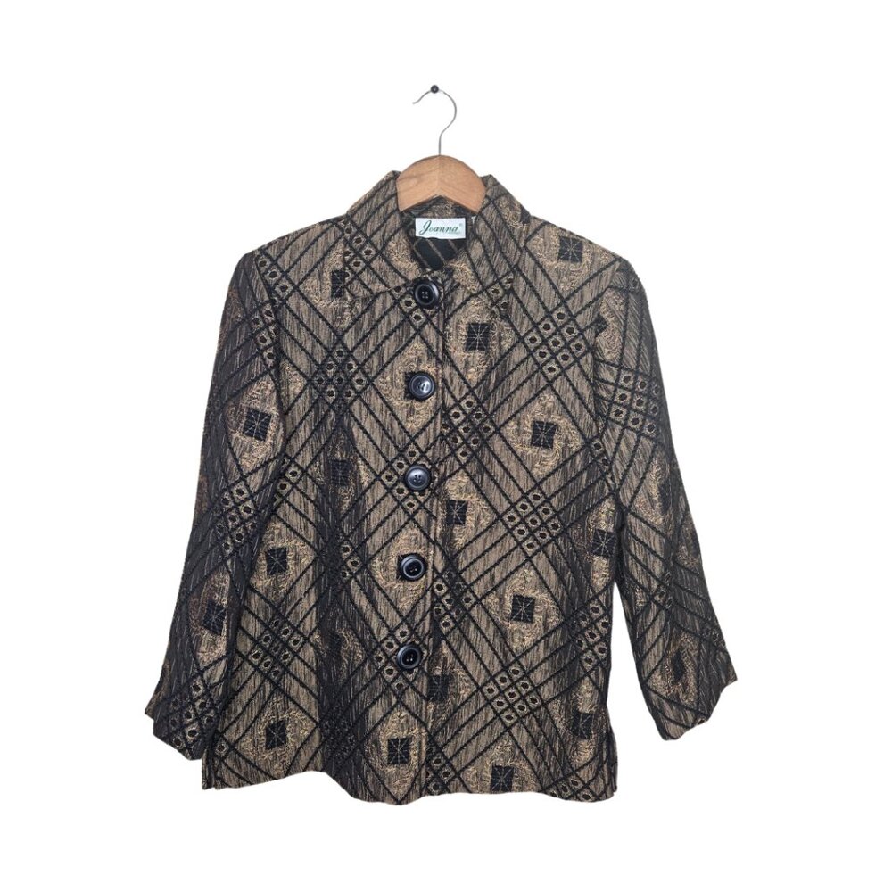 Joanna Vintage Black and Gold Blazer